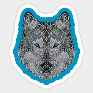 Blue Eyed Wolf Sticker